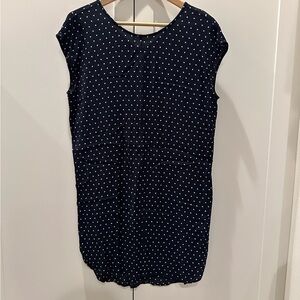 Navy Polka Dot Shift Dress